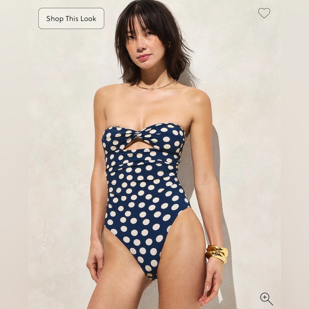 J. Crew Gemma Ruched Bandeau Cutout One-Piece Swimsuit